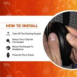 Crysendo Headphone Cushion for Soundcore Life Q10 / Q10 Bluetooth Headphones | Replacement Ear Cushion Foam Cover Ear Pads Soft Cushion | Protein Leather & Memory Foam (Black + Red) image 3