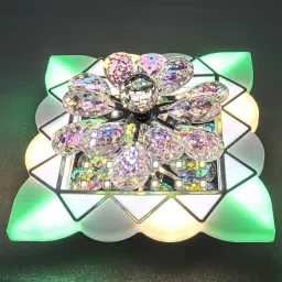 swanart Dynamic Crystal Blossom Chandelier with Moving Multi-Color Square Lights image 5