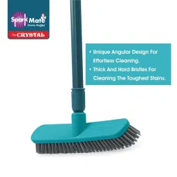 Sparkmate by Crystal Metal Floor Cleaning Hardy Brush with Tough Bristles|Long Sturdy Rust Proof Rod|All Kind of Floors|Hard Bristles & Heavy Duty Deep Scrub for Tiles, Bathroom and Kitchen image 4