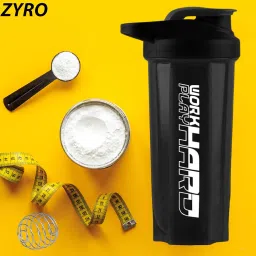 Gym Shaker Bottle for Protein Shakes | 700ml BPA-Free Leakproof Shaker | Pre-Workout, BCAA & Smoothie Mixer for Men & Women | Black image 4
