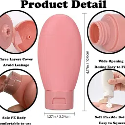 Emergity Refillable Travel Bottler, Silicon Travel Bottle for Toiletries, Essential Small bottles for Travel, Women Toiletry bottle for Shampoo, Conditioner, Moisturizer, Creams Storage (Multicolor) image 5