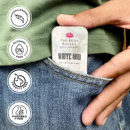 White Oud Alcohol Free Solid Perfume - 10 Gm | Pocket Friendly and Easy to Apply | Natural Handmade Toxic Chemical Free | Long-Lasting & Strong Cologne Fragrance | Gift for Men & Women image 4