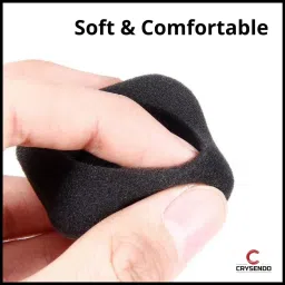 Crysendo Square Headphone Sponge for Logitech H130, H150, H151, H250 Headphones (48mm / 4.8cm) | 5mm Thick Replacement Foam Sponge Ear Pads | Soft Ear Muffs for Enhanced Comfort | Pack of 6 (Black) image 5