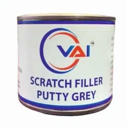 VAI Scratch filler putty Grey 200 gms 1 putty knife and 320 Grit sandpaper to Fill scratches and dent on car bike image 1