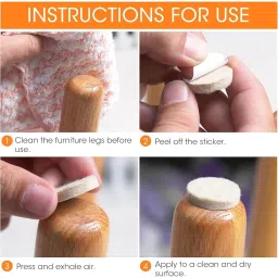 URBANFIX Chair Leg Floor Protector - 80 Pieces, Furniture Felt Pads | Non Skid Floor Protector | Noise Insulation Pad Floor Bumper, Beige image 4