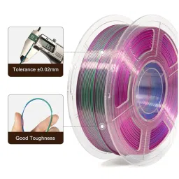 FiLAMONT PLA Silk Filament 1.75mm, 3D Printer Filament, Shiny Silk 1.75 PLA Filament, 1kg(2.2Lbs)/Spool (Tri Blue Green Purple) image 1