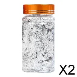 VELURA 2xGold Leaf Flake Huge Beautiful Flakes for Crafts Nail Art 3g Silver|1 Piece Foil Flakes(2 Pack)|Nail Art Accessories| Nail Care, Manicure & Pedicure |Health & Beauty image 1