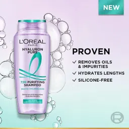 L’Oréal Paris Hyaluron Pure 72H Purifying Shampoo, For oily scalp & dry hair with salicylic and hyaluronic acid, 200 ml image 1
