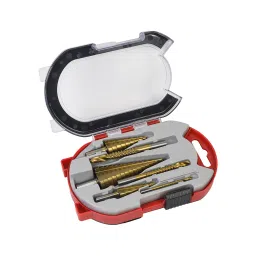 Spartan 6 Pcs Titanium Coated Drill Bit Set, High Speed Steel Step Drill Bit 4-12mm / 4-20mm / 4-32mm and Twist Drill Bits 3mm / 6mm / 8mm/9mm for Metalworking, Woodworking with Storage Box Pack of 1 image 3