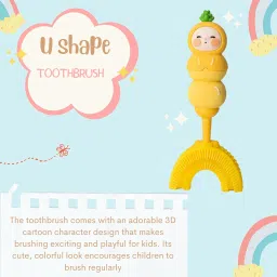 U Shape Toothbrush (Combo of 2 (Dino Egg & Sunny Pineapple)) image 3