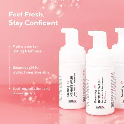 Cos-IQ Foaming F2 Intimate Wash for Women, 100ml | Hygiene Wash with Lactic Acid & Lactoserum | Vaginal Wash, Prevents Itching, Irritation & Dryness, Suitable For All Skin Types image 2