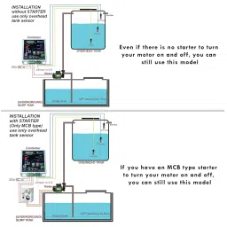 Fully Automatic for Over Head Tank Water Level Controller with 3 Sensor auto ON After Tank Level Down,auto Off After Tank Level Full, image 2