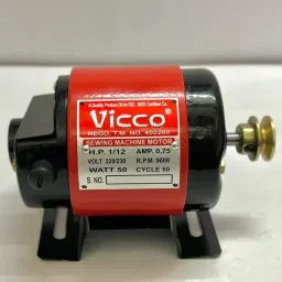 Bhavya Enterprises Sewing Machine Motor 1/12 HP with Foot Pedal Speed Controller | 220V Electric Motor for Domestic Stitching Machines | 9000 RPM High-Speed Heavy Duty Motor (Black & Red) image 4