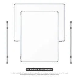 Pragati Systems Prima Melamine (Non-Magnetic) Whiteboard for Classroom, School & Teaching with Heavy-Duty Aluminium Frame | Durable & Long Lasting White Marker Board | Large Size 3x4 Feet (Pack of 1) image 3