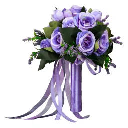 Enakshi® Wedding Bouquets Rustic Style for DIY Bridal Shower Valentine's Day Ceremony Violets|Home & Garden | Wedding Supplies |Flowers, Petals & Garlands|1 Wedding Bouquet image 2