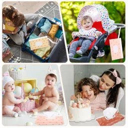 SNOWIE SOFT® 4Pcs Baby Wipes Storage Pouch Reuseable PVC Pouch with Flip-up Zip-lock Wet Wipes Dispenser Travel Storage Universal for Wet,Tissues,24x13.5cm image 5