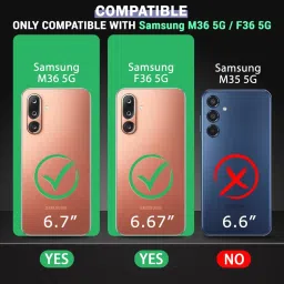 TheGiftKart Hybrid Shockproof Back Cover Case for Samsung Galaxy M36 5G / F36 5G | Hard Back Cover Case for Samsung Galaxy M36 5G / F36 5G (PC & TPU, Transparent Clear Back, Black Sides) image 1