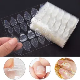 Mclear Double Sided Adhesive Tabs, Ultra Thin & Waterproof Breathable Transparent Jelly Super Sticky Glue Sticker for False Press on Nail Tips Manicure, Pack of 12 image 5