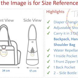 trendy dukaan Trendy Dukaan® Smart and Fashionable Diaper Bag/Mother Bag/Diaper Backpack for Travel with Diaper Changing Mat (Dotted Navy Blue) image 3