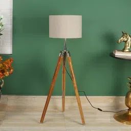 PRISTINE INTERIORS Universal Adjustable Floor Lamp with Wood, Aluminium, and Metal Construction – Multiple Style Options for Living Room, Bedroom, Home Office, and More (Style 24) image 2