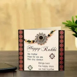 TIED RIBBONS Rakhi for Brother with Chocolate Combo Gift - Designer Peacock Rakhi with Chocolates Box and Rakshabandhan Card Tikka - Bracelet Rakhi for Men Brother Bhaiya Boys Kids (Design 3) 250 gram image 4