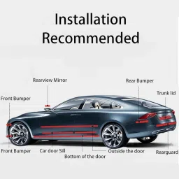 Car Door Sill & Step Protector Tape – 5m Long Carbon‑Fiber Look, Rubber PVC Bumper & Door Guard Anti‑Scuff Strip 5cm Width (Black) image 5