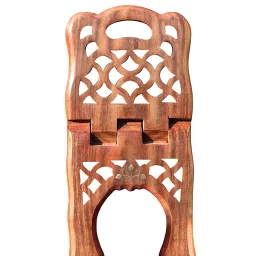 Woodiva Sheesham Wooden Hand Carved Holy Book Stand for Quran, Bible, Bhagwat, Gita, Ramayana & Guru Granth Sahib for Reading Rahel Stand (15X7.5X1)inches HL02 image 1