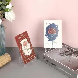 BIGIMALL Acrylic Clear transperent Display Easel with deep Support Shelves Pack of 2 Piece (for small and light weight product display) image 5