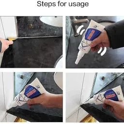 TEKCOOL Tiles Gap Filler Waterproof, Gap Sealant, Grout, White Cement Paste Tube, Gap Filler for Walls and Joints, Waterproof Sealant, Tile Gap Filler Tube for Kitchen, Bathroom (180 ML). Silicone image 2