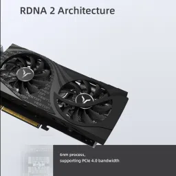 RX6500XT-4G D6 GAEA Gaming Graphics Card 4G/64bit/GDDR6 Memory 2 Large Size Cooling Fans Metal Backplate DP+ Ports image 3