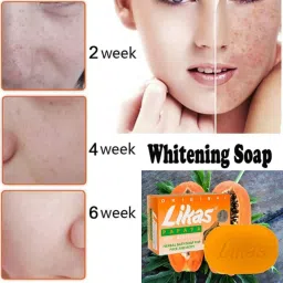 likas Papaya Skin Whitening Herbal Ultra Clear Melt and Pour Papaya Handmade Nourishing Soap 135g (Pack Of 3) image 3
