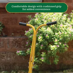 UGAOO Push Manual Lawn Mower with Grass Catcher | 16-Inch Reel Mower with 0.5 to 1.5 Inch Height Adjustable | 6 Blade Heavy Duty Grass Cutter with Resharpable Blades for Home, Garden and Yard (Yellow) image 3