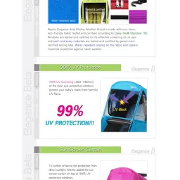 Manito Elegance Beta Stroller Weather Shield/Rain Cover - Purple image 1