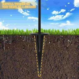 UniMarketSturdy Outdoor Iron Plant Stand Hook: Versatile Garden Shepherd Hook for Hanging Plants & Lights Set of 1 String Light image 4