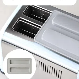 2-Piece Bread Maker Protective Lid, Toaster Cover, Universal Fit for 2 Slice Toasters, Grey Dust Shield for Kitchen Appliances image 2