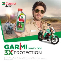 Castrol Activ 20W-40 4T Engine Oil for Bikes with Synthetic Technology (900ML) | 3X Protection with Actibond Technology | Engine Protection for bikes | API SN and JASO MA2 image 5