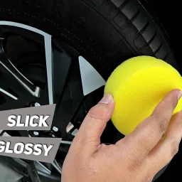 AUTO SPA Tyre Dresser Spray Polish 500mL | Easy to use | Zero dust Attraction | Renew Faded tyre | Non-Greasy | Gives Long Lasting Wet Black Shine, with Sponge Applicator Pad image 3