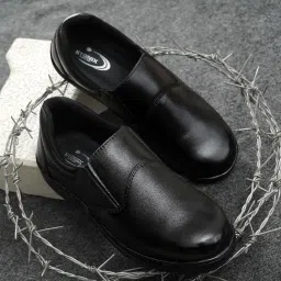 stonix STONIX® Ninja genuine Leather Safety Shoes Men's | Steel Toe with Slip-Resistant Outsole | Lightweight & Durable | Waterproof Construction and industrial Work, (SIZE-07, BLACK) image 5