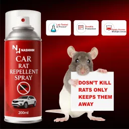 NASHHH Rat Repellent Spray For Car | Protect Engine Wires For More Than 1 Year | India's First Aerosol Based Mouse Repel For Car, EV's, Boats, Tractors | Leak-Free Easy to Spray For Indoor & Outdoor image 2