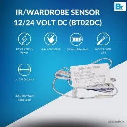 Blackt Electrotech BT02DC 12/24 DC IR Sensor for Single Door Cabinet, Closet, Wardrobe -Automatic Opening and Closing (DoubleDoor) image 4