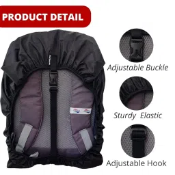 Tilak Venture Waterproof Backpack Rain Cover All Bag Sizes up to 45L Dustproof Lightweight Foldable with Pouch Travel Accessorioes Bag Cover for Trekking, College & Bike Rides (Black) image 2