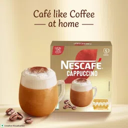 NESCAFE Cappuccino | Frothy Delicious Coffee | Instant Coffee Premix Powder – Just add hot water | 125 grams (5 sachets*25g) image 2