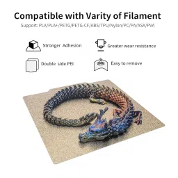 3D Printer 120x120mm PEI Spring Steel Build Plate,【Double Sided Textured Flex PEI Sheet】with Magnetic Bottom with Adhesive (4.7x4.7 inch) for Voron 0.1 V0 3D Printer. image 4