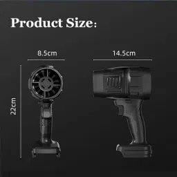 MANRUK Jet Air Blower 180000 RPM, 120 MPH, Lightweight Portable TurboDry Cordless Car Dryer, Hair Dryer with Adjustable Speeds, Rechargeable Battery, Safety Switch for Fast Drying & Styling(Double battery) (black) image 3