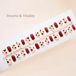 Cats Eye Glittering Press-on Nails Set, Round Shape 120 Pcs With Glue Stickers, Manicure Kit image 3