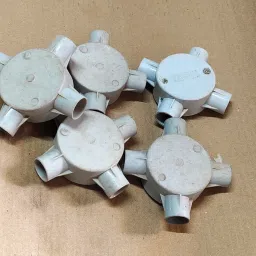 PVC Electrical Conduit Fitting for Junction Box 4 Way 3/4 inch 30mm (6 Pcs) Gray Colour image 1