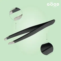 Feel Good Club Slant Tweezer Stainless Steel Tip Grooming Tool for Eyebrow Shaping Ingrown Hair Splinter Facial Plucking with Grip Handle for Men Women Beauty Routine Use image 4