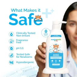 Mamaearth baby Dermasoft lotion 250ml with Sensicarecomplex for baby’s sensitive skin, Clinically tested, Co created with Dermatologists for Newborn,All day moisturisation, Hypoallergenic, pH 5.5, Fragrance free, Safe and Non irritant formula image 4