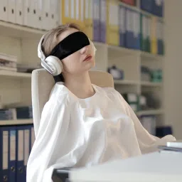 neev ENTERPRISE Adjustable Satin Blindfold/Eye Cover/Sleep Mask/Satin Eye Covers for Couple,Travel, Nap, Meditation image 4