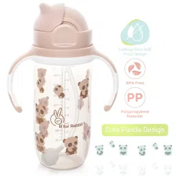 R for Rabbit Premium Bubble Baby Sipper |10 fl oz | Anti Spill Sippy Cup with Soft Silicone Straw BPA Free & Non Toxic for Baby/Kids of 9+ Months - (300 ml Yellow) image 4